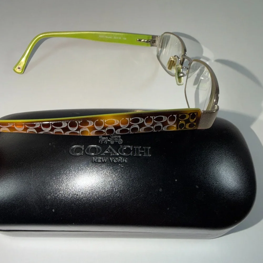 COACH TARYN Eyeglasses Frame HC5001 9020‎ 52-16-135 Silver Tortoise Green XT74